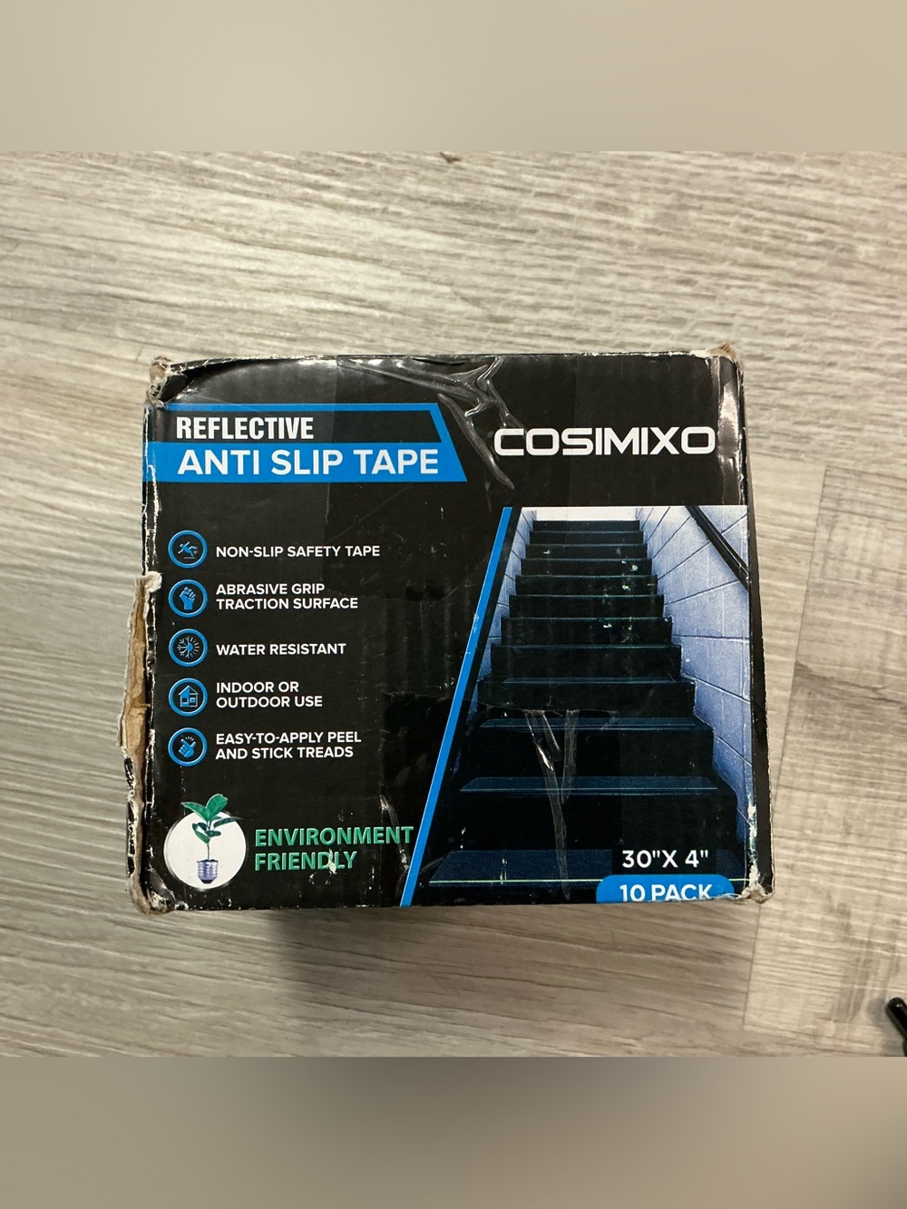 Cosimixo 10 Pack Reflective Anti-Slip Stair Treads 30” x 4”